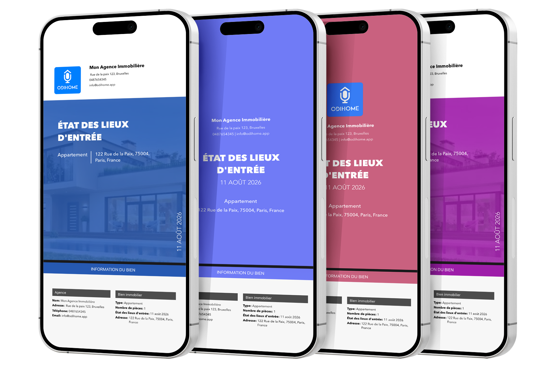 Exemple de rapport PDF Odihome sur iPhone