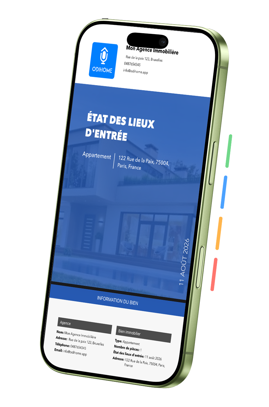 Exemple de rapport PDF Odihome sur iPhone