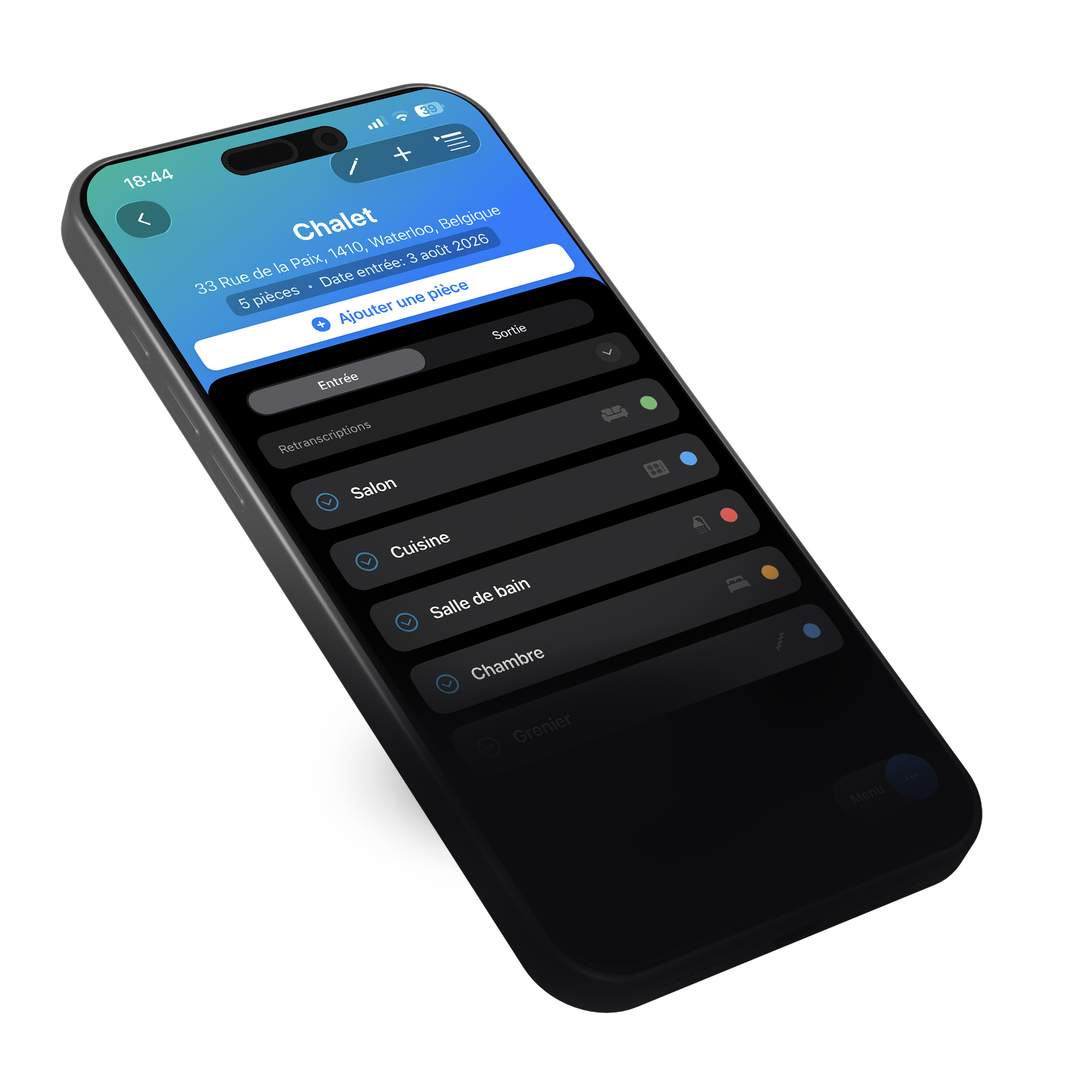 Odihome sur iPhone, état des lieux d’un chalet en Belgique